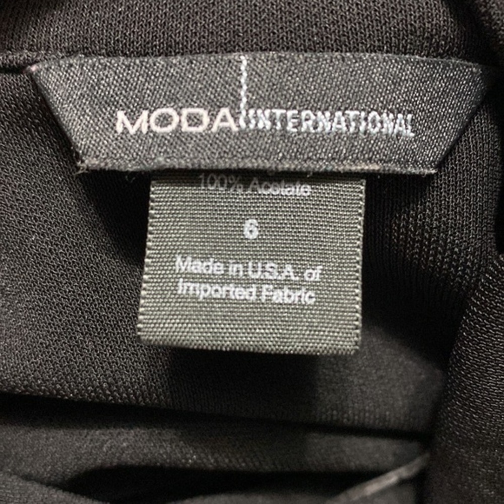 Black Long Sleeve Moda International Wrap Dress,‎ Size 6 - Picture 5 of 6